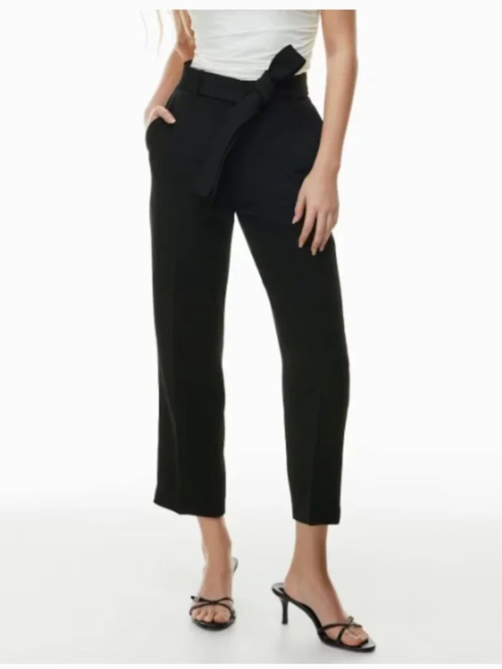 Aritzia Wilfred  Tie Front Pant High-waisted belted crepe pants